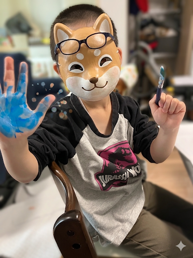 手形足形アート制作中