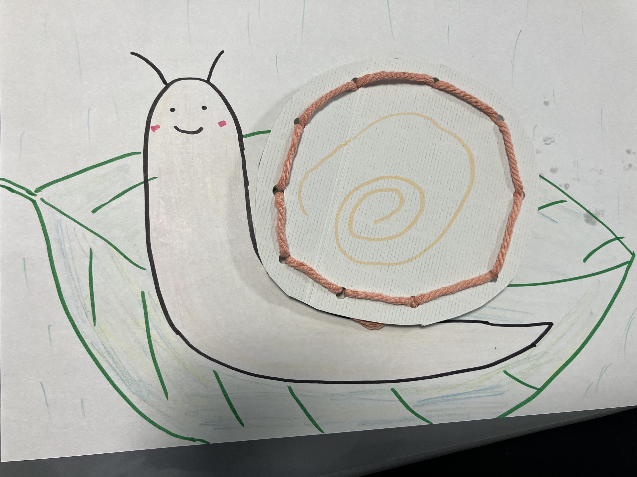 かたつむりの縫いさし製作 完成(アレンジ前)